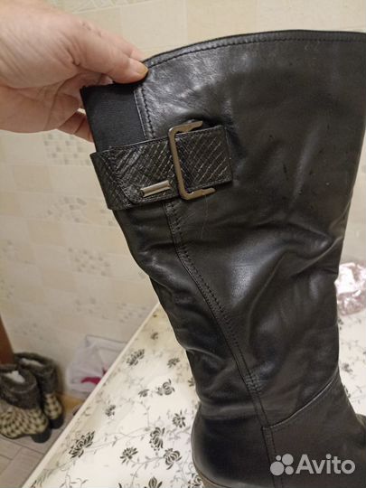 Сапоги зимние женские 37 широкое голенище