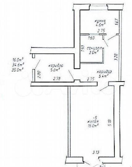 1-к. квартира, 35 м², 2/3 эт.