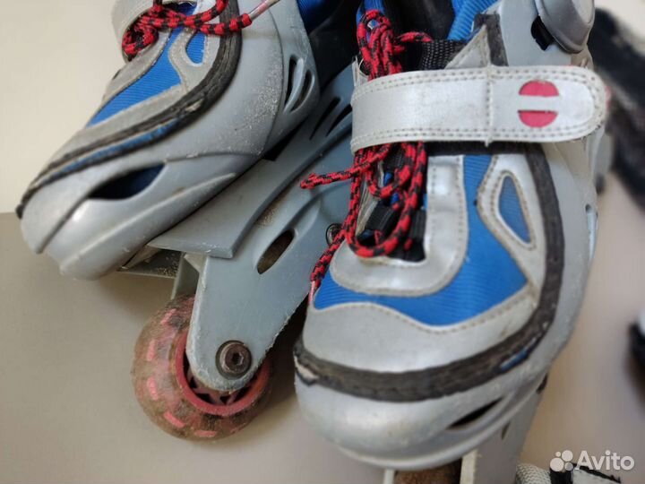 Роликовые коньки детские раздвижные защита 34 37