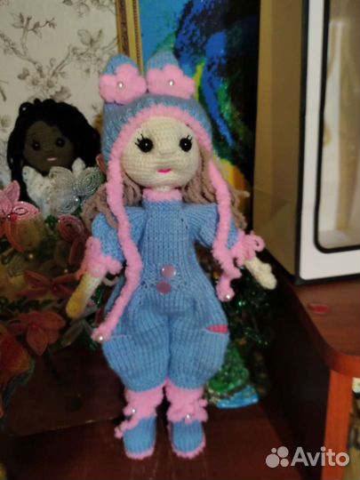 Кукла вязанная каркасная 32 см