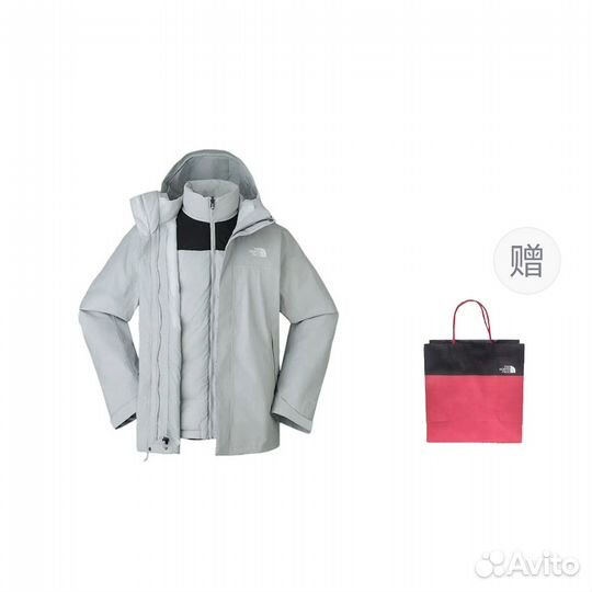 THE north face City Outdoor Collection Windbreaker Jackets Men Stardust Grey+Shopping Bag (XL)(90)