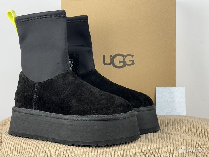 Угги UGG Dipper Black женские на платформе