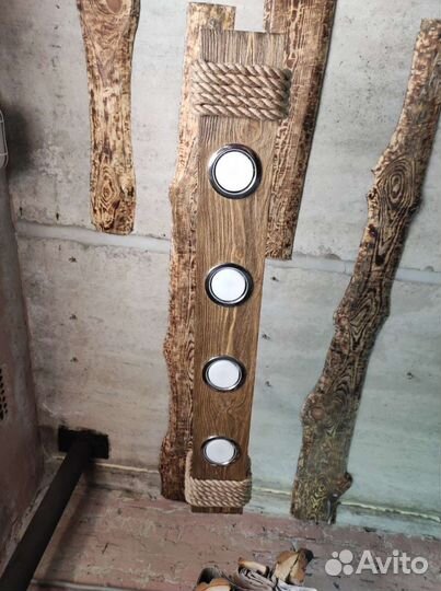 Светильник (люстра) в стиле лофт(loft) из дерева