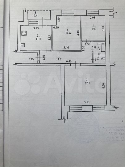 3-к. квартира, 77,8 м², 3/9 эт.