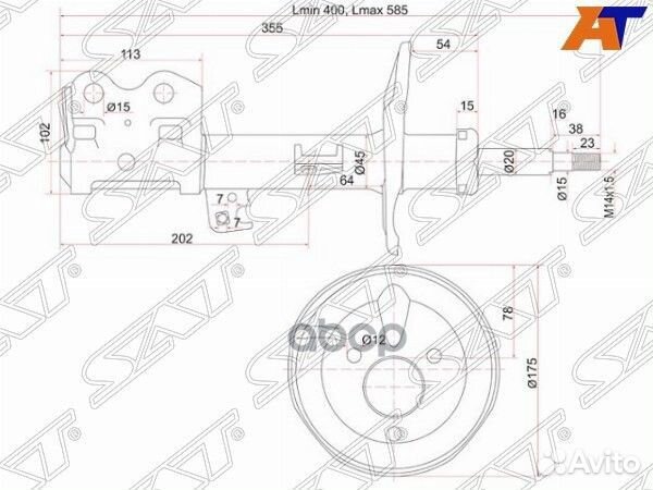 Стойка передняя toyota prius 03- LH ST-48520-49