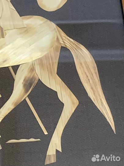 Картина, аппликация из шпона «Дон Кихот»