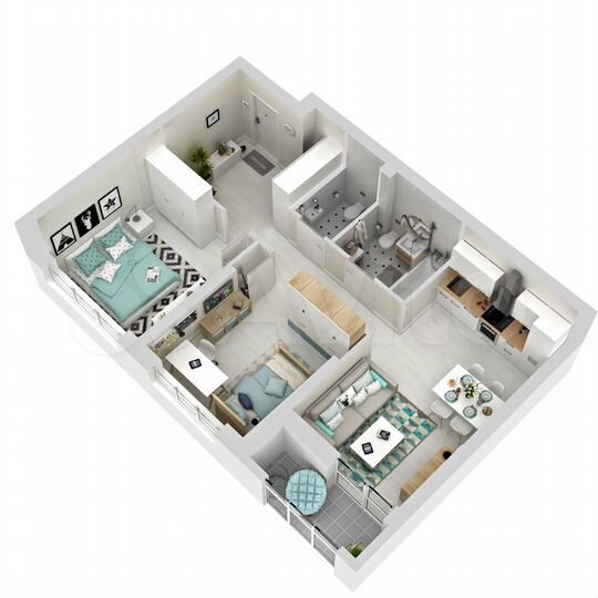 2-к. квартира, 57,8 м², 3/27 эт.