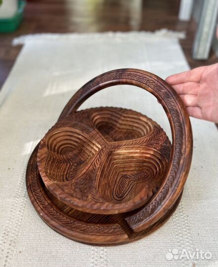 Ваза раскладная деревянная конфетница(фруктовница)