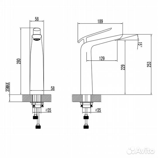 Смеситель для раковины Lemark Melange LM4909CW