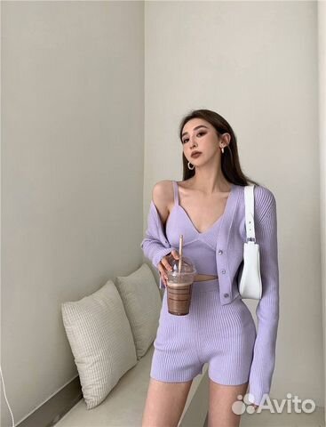 Костюм тройка в рубчик