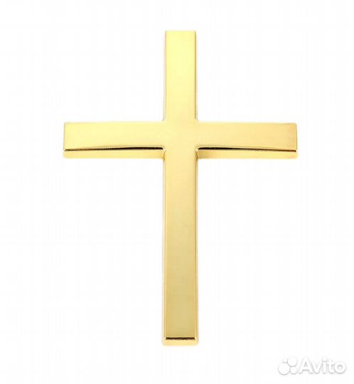 Металлическая наклейка на авто крест шильдик