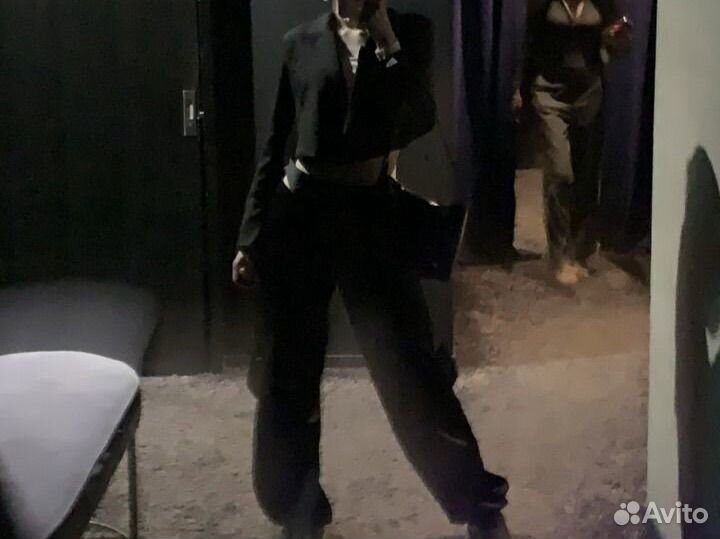 Брюки карго zara с разрезом сбоку