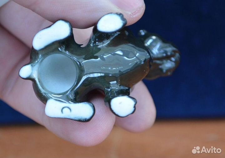 Фарфоровая статуэтка - французский бульдог. (черны