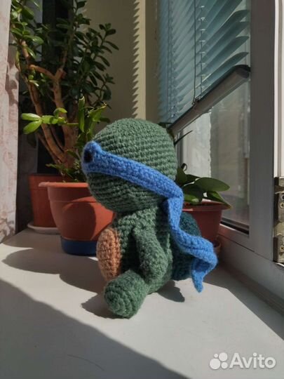 Черепашки-ниндзя. Леонардо. Вязанная игрушка