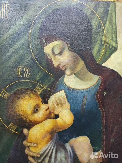 Старинная Икона богородица Млекопитательница, храм