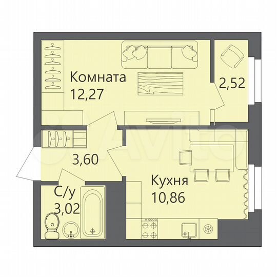 1-к. квартира, 31 м², 7/10 эт.