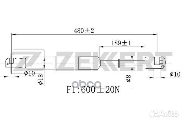 Пружина газовая багажника Kia Sorento II 09- gf