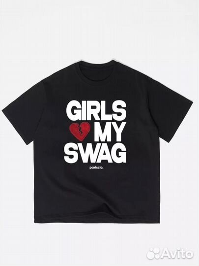 Girls Love My Swag Футболка Оверсайз Y2k