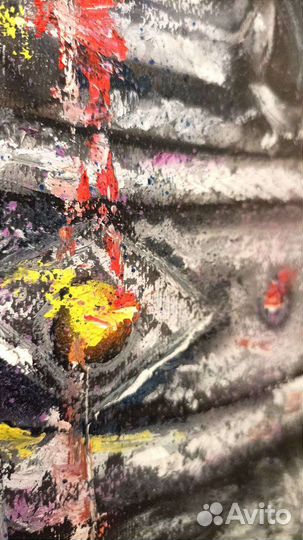 Лев с короной. Картина маслом