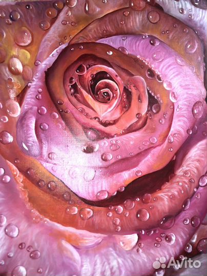 Роза к 8 марта. Картина маслом на холсте