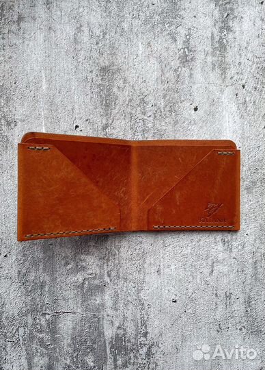 Кожаный бумажник ручной работы