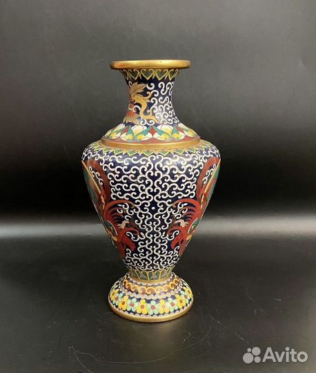 Клуазоне Красивая Яркая Ваза Птица Хоо Дракон