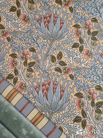 Ткань гобеленовая Чертополох розовый Моррис