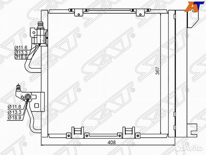 Радиатор кондиционера opel astra H 1.3TD/1.7TD/1.9