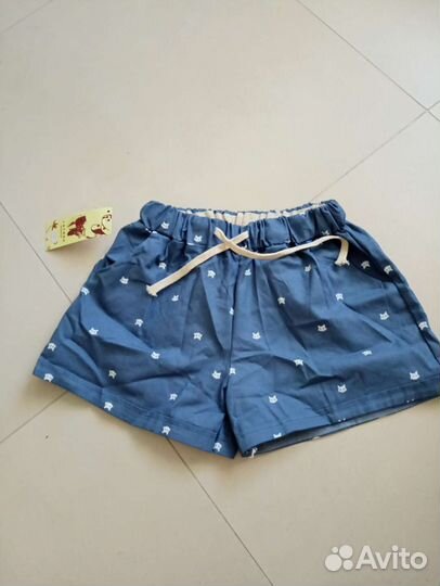 Хлопковые шорты в котики размер xs -s