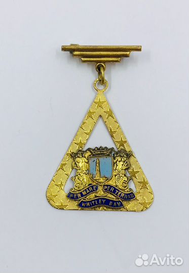 Знак Масонский Per Mare Per Terras Латунь Эмаль