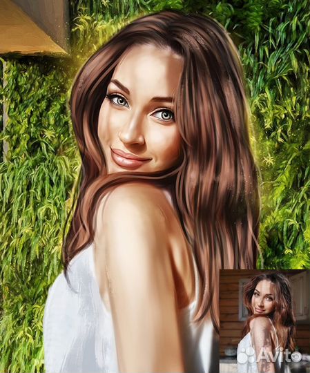 Портрет по фото на холсте в подарок Москва