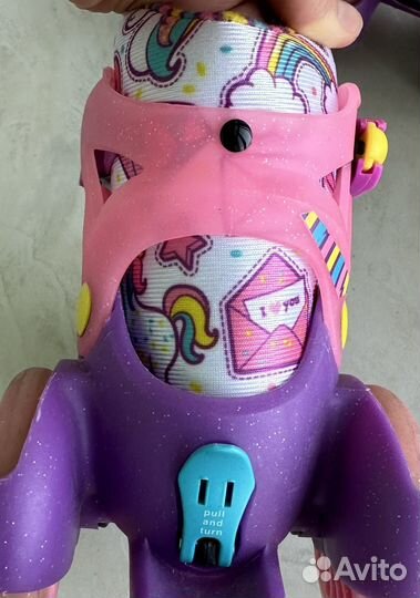 Раздвижные ролики и защита для девочки 26-29размер