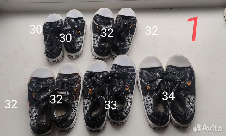 Кеды разных размеров (от 24 до 39 размера)