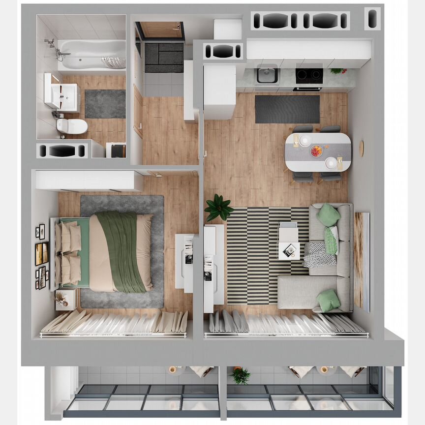 1-к. квартира, 42,1 м², 2/23 эт.