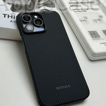 Чехол Pitaka на iPhone 15 Pro/Pro Max 600D чёрный