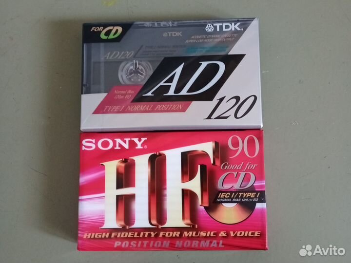 Аудиокассеты tdk ad120, sony hf90