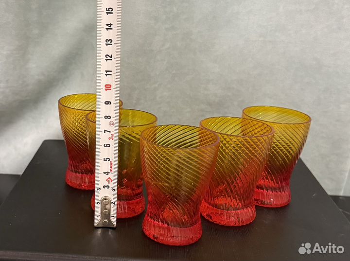 Стопки красное рубиновое стекло