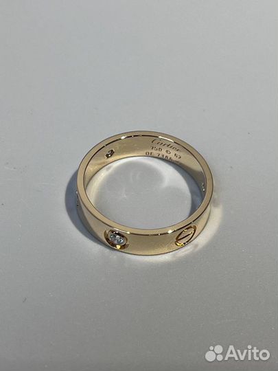 Cartier Love кольцо 3 камня