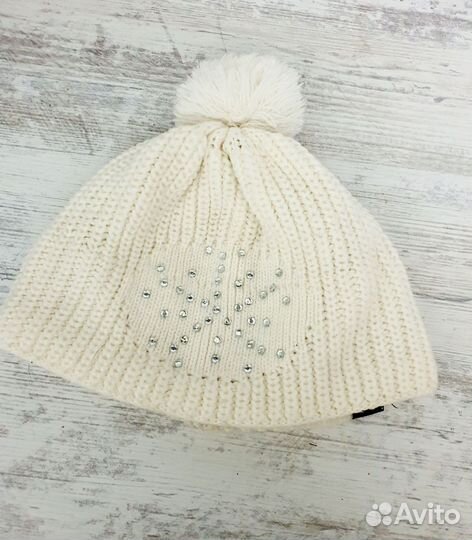 Шапка женская меховая 57 размер, вязаная спорт