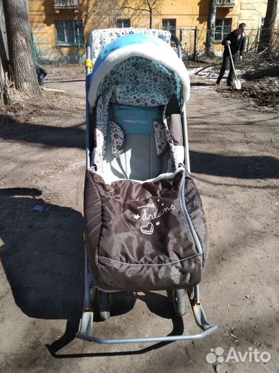 Детские санки коляска ника