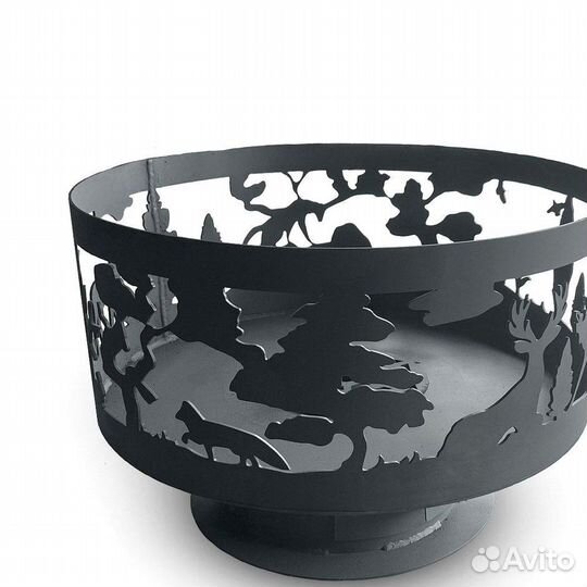 Чаша-очаг с узором леса 60см с зольником