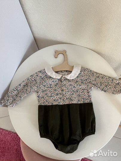 Детское хлопковое боди 9-12 месяцев