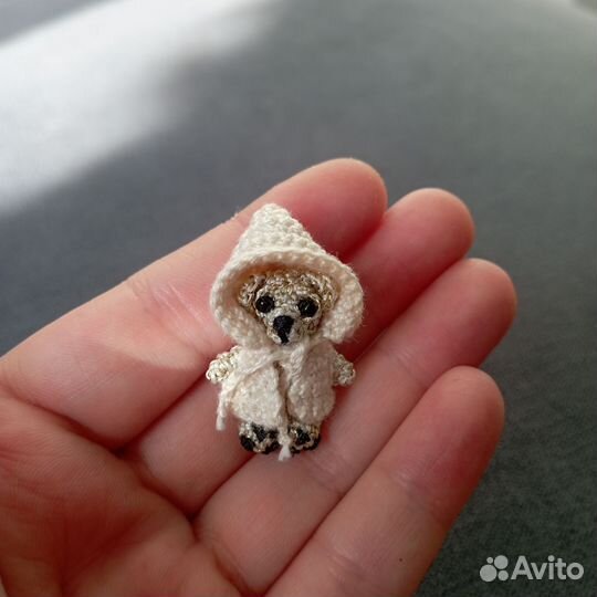 Мишка вязаный, миниатюра, мишка амигуруми