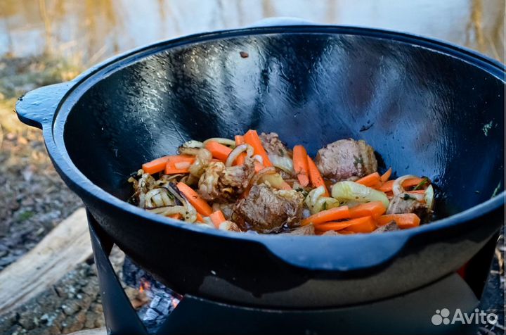 Казан из чугуна узбекский с крышкой