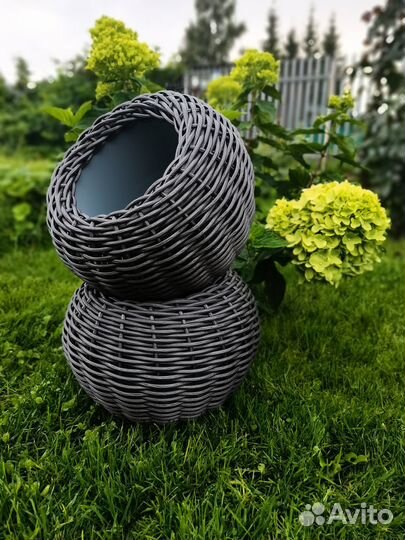 Кашпо плетёное