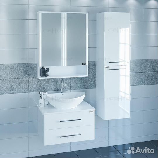 Тумба с раковиной санта Вегас 70 подвесная