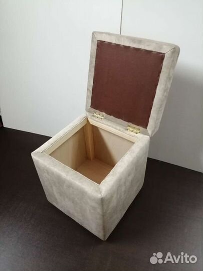 Пуфик с ящиком (35*35*45),кожзам, флок, велюр, зиз