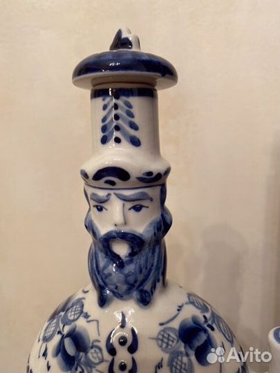 Штоф Царь Гжель ручная роспись новый оригинал