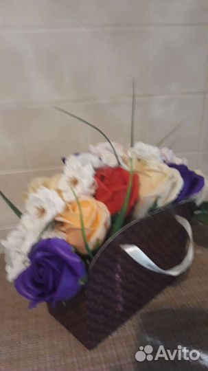 Букет из мыльных роз