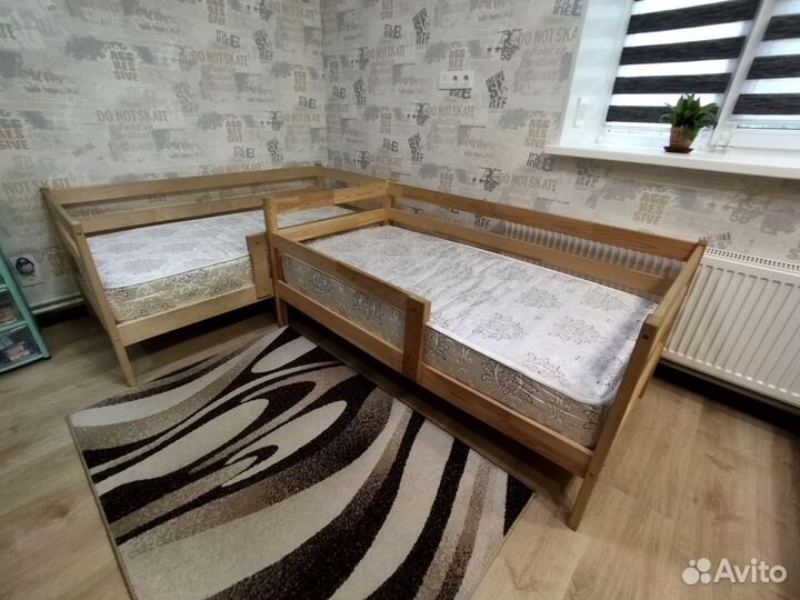 Детская кровать из массива 160*80 с матрасом